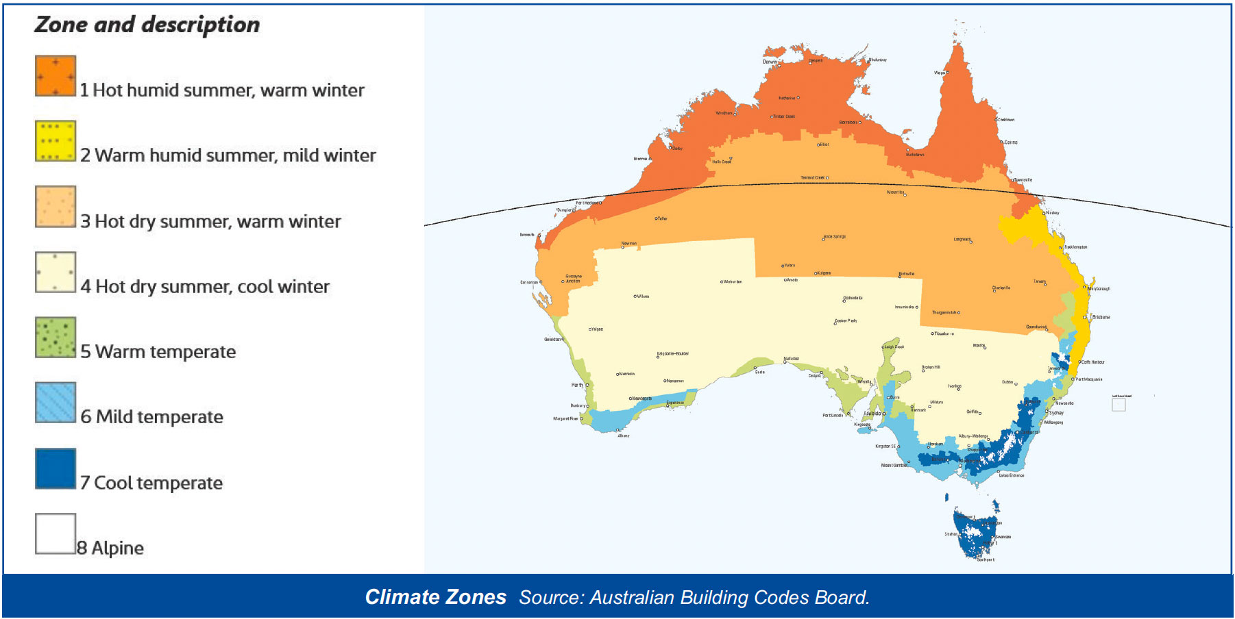 map of Australia with climate zones