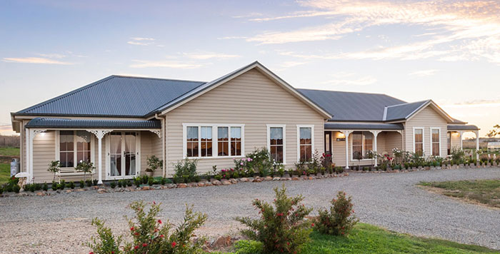 Paal kit home Hawkesbury based design built by owner builders Brad and Lisa in Peechable, Victoria