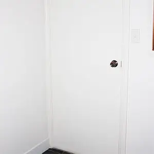 White internal door with handle