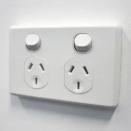 White 2 outlet power point on wall
