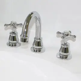 Chrome basin tap set and spout